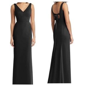 Social Bridesmaid Dessy Collection Black Chiffon Maxi Dress Sz 18